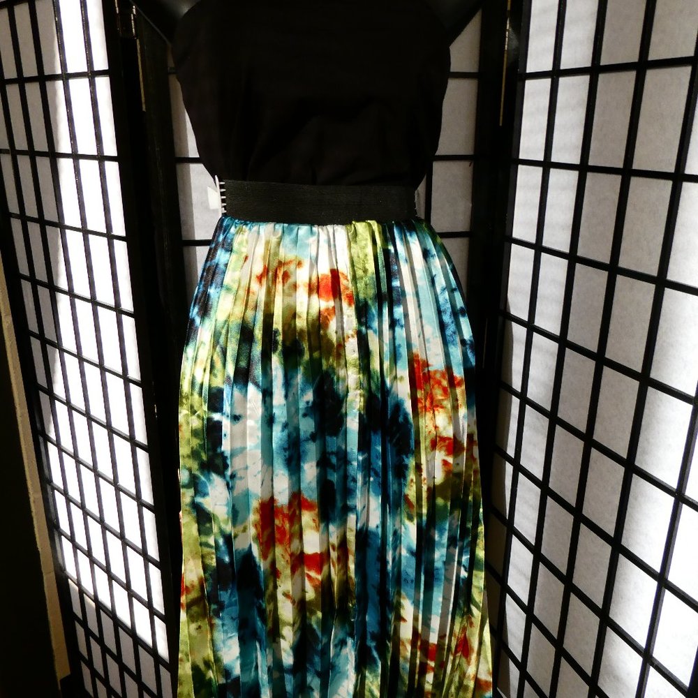 Abstract flower print Midi skirt F21+